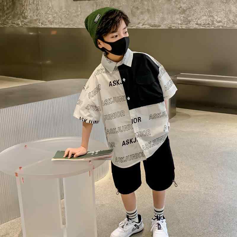 セットアップ 男の子 キッズ 春夏 薄手 おしゃれ 半袖シャツ ハーフパンツ 上下2点セット ジュニア カジュアル 綿素材 4,594円