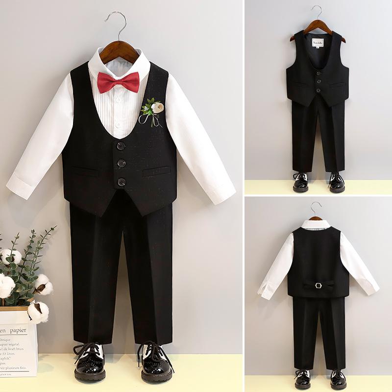 スーツ 男の子 キッズ フォーマル ブリティッシュ ベスト ジレ セットアップ ピアノ発表会 結婚式 卒園式 入学式 七五三 1歳誕生日 記念撮影 セレモニー衣装 上品 おしゃれ Vネック ポリエステル 春夏 4,328円