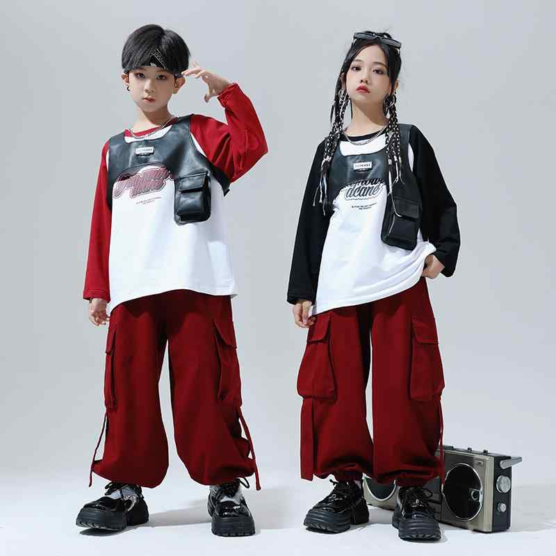 パフォーマンスウェア キッズ 女の子 男の子 ジュニア ヒップホップ ストリート ジャズ アメリカン スウェット セットアップ 発表会 ステージ 練習着 ダンス映え 柔らかい 綿混