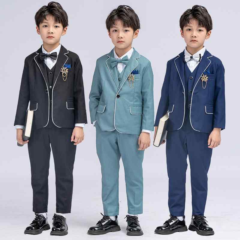 スーツ キッズ 男の子 英国風 かっこいい ピアノ発表会 演奏会 結婚式 披露宴 パーティー 入学式 卒業式 七五三 ジュニア 春夏 フォーマル セットアップ ポリエステル