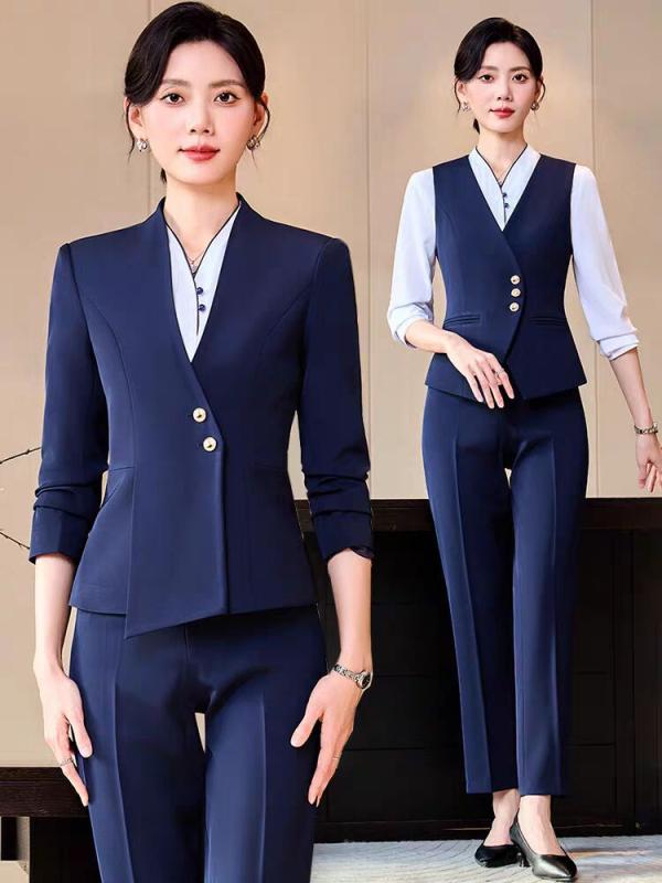 レディース スーツ ビジネス オフィス 通勤 ホテル フロント 受付 制服 ジャケット ベスト セットアップ フォーマル パンツ スカート ストレッチ 洗える