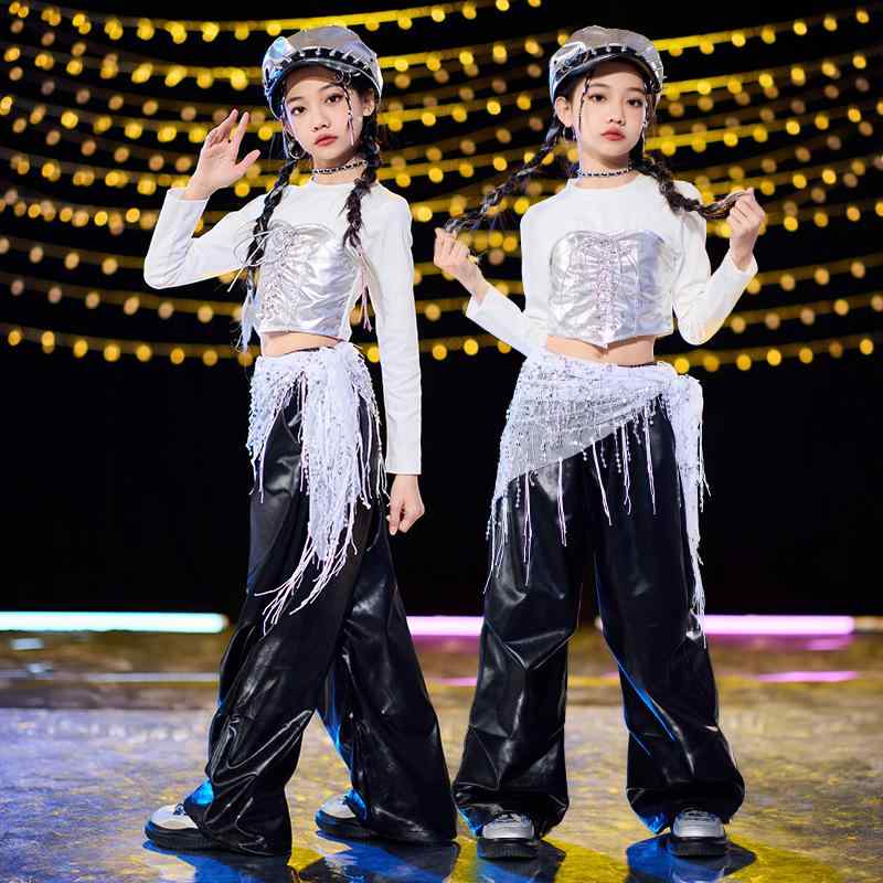 キッズ 女の子 ジュニア ダンス衣装 ヒップホップ K-POP ジャズダンス おしゃれ 柔らかい ポリエステル 発表会 舞台 ステージ パフォーマンス 練習着 セットアップ オールシーズン