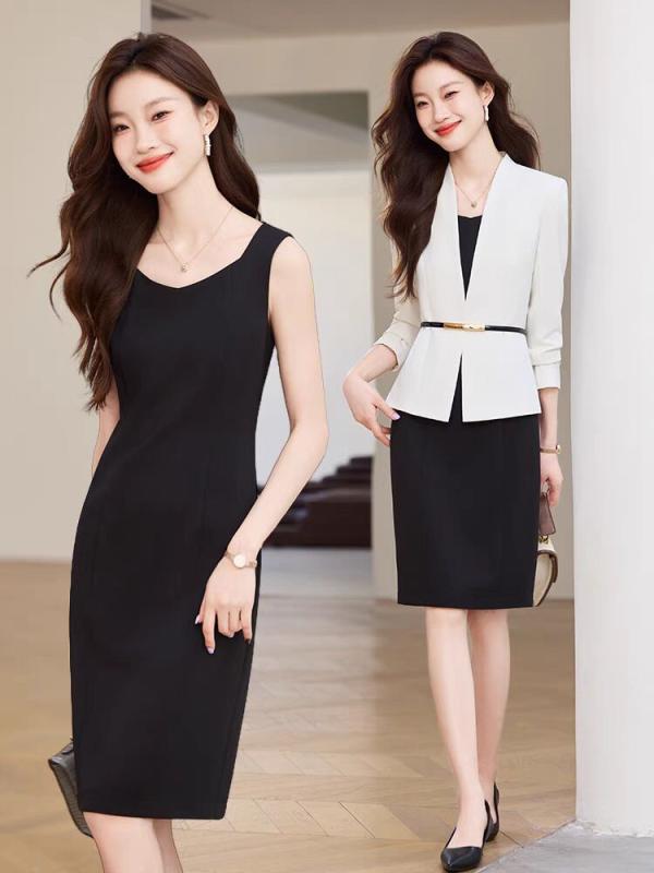 セットアップ レディース 秋冬 上品 エレガント きれいめ ビジネス オフィス 通勤 フォーマル 制服 事務服 美容院 医療 受付 長袖 ストレッチ ベージュ ネイビー ブラック