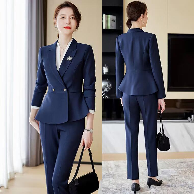 スーツ レディース 高級感 春秋 長袖 ビジネス オフィス 通勤 フォーマル 制服 ユニフォーム セットアップ ジャケット パンツスーツ スカートスーツ 美容院 司会者 宝石店