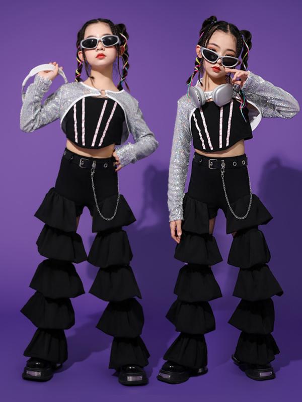 キッズ 女の子 ダンスウェア 衣装 ジャズダンス ラテンダンス 発表会 舞台 セットアップ おしゃれ かわいい クール 個性派 ジュニア ファッション スポーツ ポリエステル オールシーズン