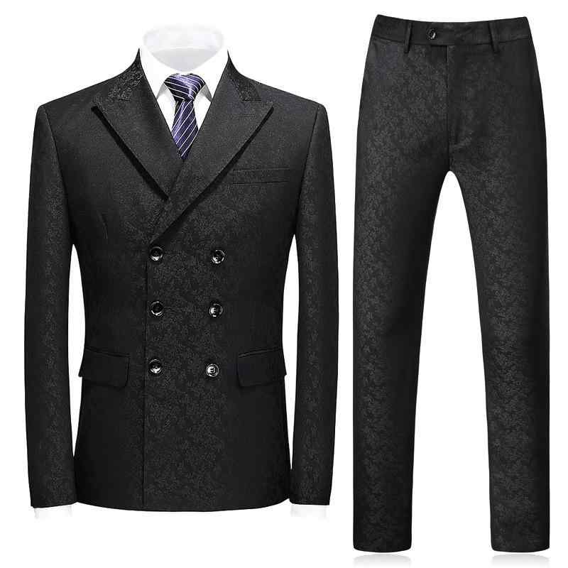 スーツ メンズ スリーピース ダブルブレスト 礼服 ビジネス カジュアル スリムフィット 3つボタン 再生繊維 ピークドラペル サイドベンツ 秋冬 ブラック 通勤用