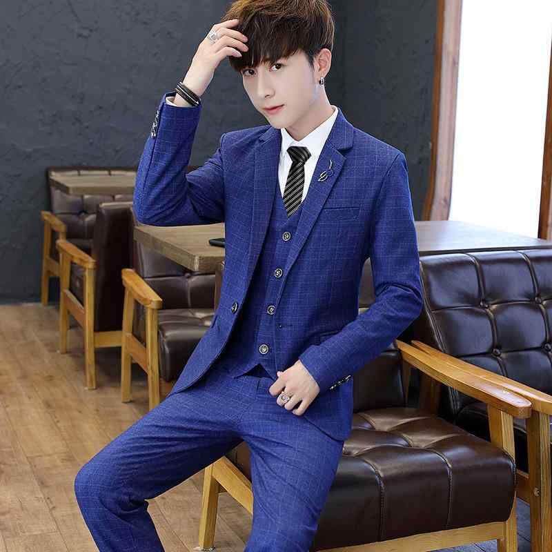 スーツ メンズ 男性用 スリーピース セットアップ ジャケット ベスト パンツ ビジネス フォーマル 礼服 結婚式 披露宴 新郎 ゲスト 通勤 オフィス スリムフィット 春秋 混紡素材