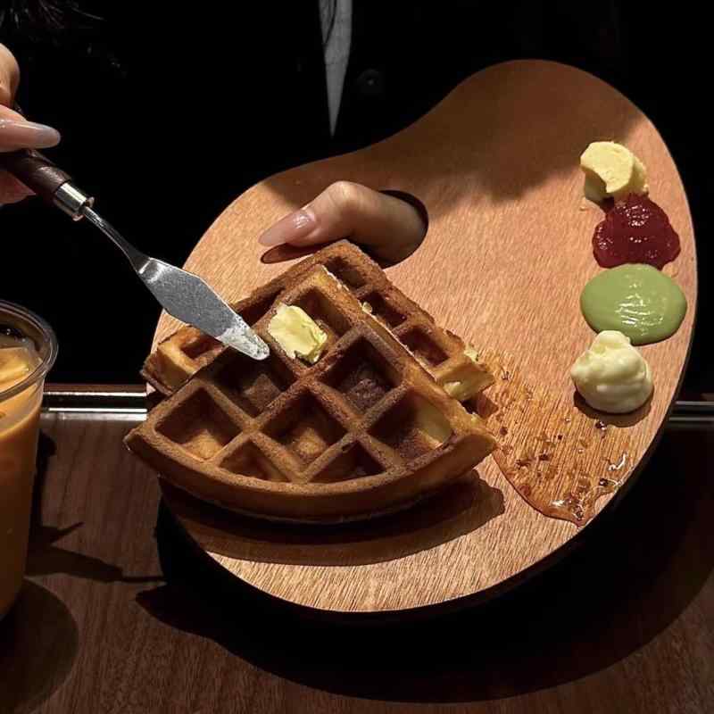 プレート 画板型 パレット型 ウッドトレー 木製 おしゃれ ユニーク アート デザート スイーツ 洋食 軽食 盛り付け 大皿 フレンチ シンプル 食卓用 食器
