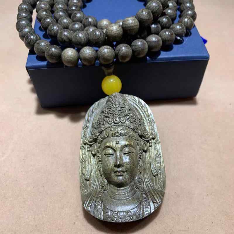 観音像 金糸楠木彫り 陰沈木 仏像 仏具 ペンダント 握り飾り カーアクセサリー 置物 工芸品 研磨仕上げ クラシック 贈答用 ギフト オフィス飾り デスク用 車内装飾