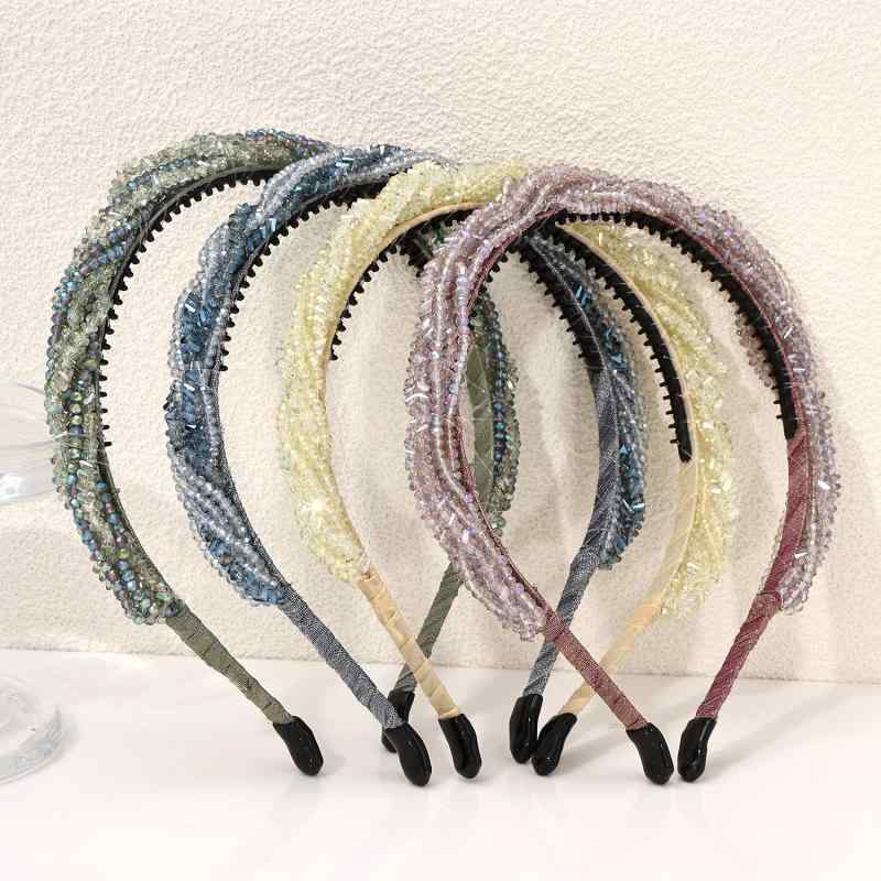 カチューシャ レディース 韓国風 シンプル ハンドメイド クリスタルストーン ライトラグジュアリー 高級感 エレガント プリンセス風 パーティー 結婚式 お呼ばれ フォーマル 春夏
