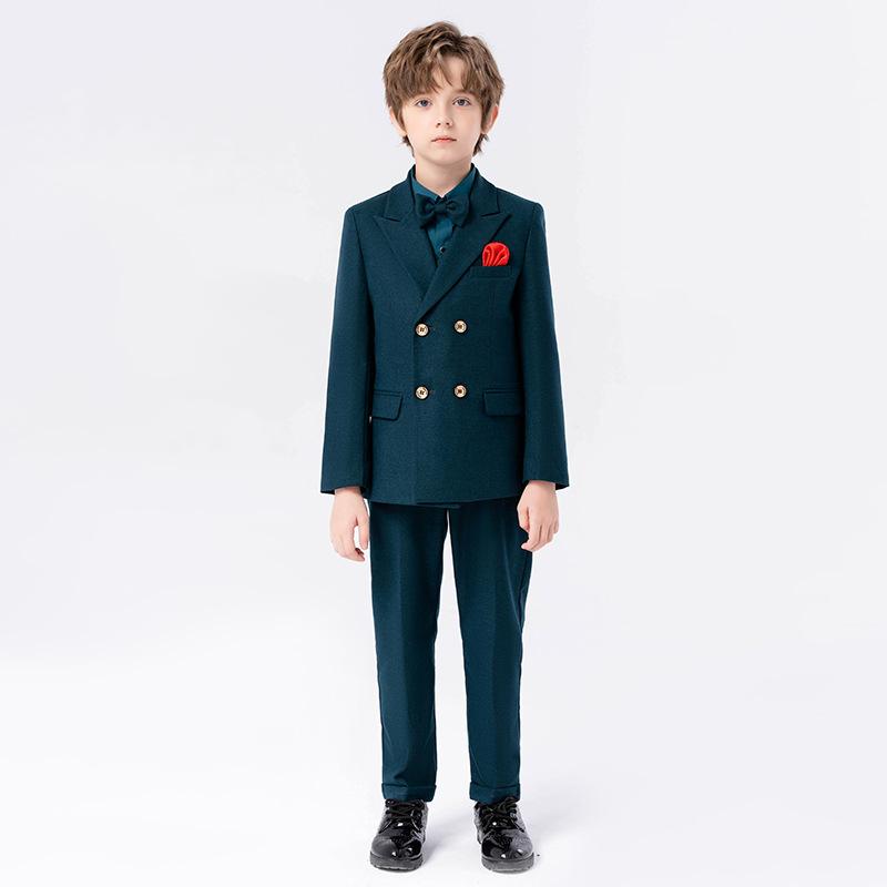 スーツ 男の子 キッズ 英国風 紳士 フォーマル セットアップ 結婚式 フラワーボーイ 誕生日 発表会 ピアノ 演奏会 卒業式 入学式 セレモニー 七五三 中大童 ポリエステル混紡 長袖 ジャケット ロングパンツ