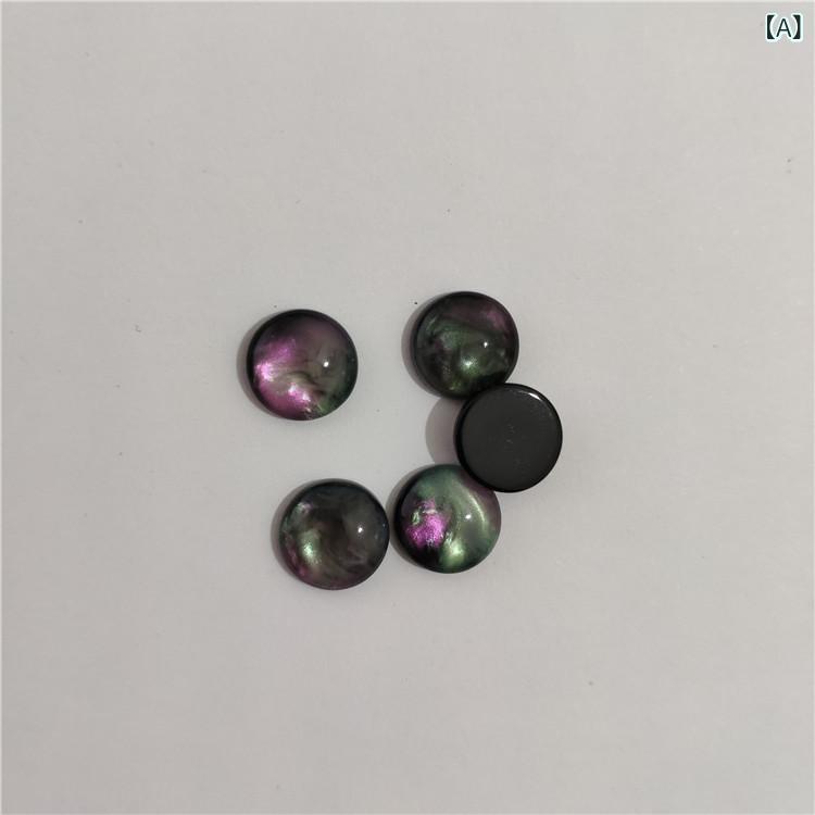 ボタン 手芸 ハンドメイド アクセサリーパーツ 樹脂製 平底 丸型 黒貝風 カボション 散珠 DIY バッグ 縫製 裁縫|セキュアデポ