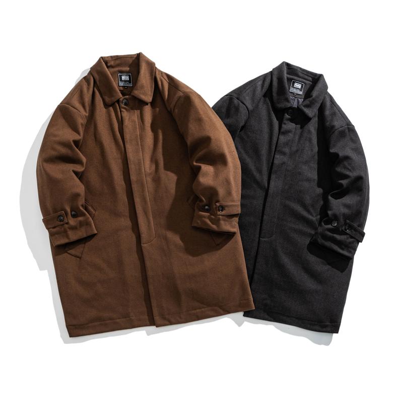 コート メンズ 冬物 暖かい 防寒 厚手 ロングコート 中綿ジャケット チェスターコート アウター カジュアル ルーズ ゆったり シングルボタン｜セキュアデポ