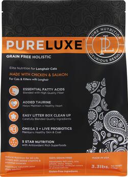 ピュアラックス ロングヘアーキャット 意気地無し＆秋味5kgPURELUXE【CAT】【全馬齢猫用の組み入れる滋養分食】長毛の猫用