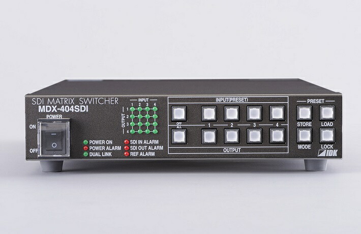 MDX-404SDI SDIマトリクススイッチャ インプット4取り合わせ・最終生産物4取り合わせの3G-SDI、固定ディスク-SDI、SD-SDIおよびDVB-ASI相応うマトリクススイッチャです。