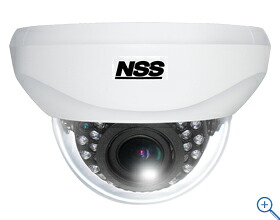 NSC-AHD932 AHD Series【AHD暗視バリフォーカルドームカメラ】 1280&times;720解像度を有するAHDカメラ 赤外線暗視機能を搭載 レンズを自由に回転させるための3軸構造になっています 赤外線照射距離は20m｜SKS