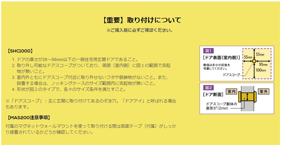Shc1000 12 ドアスコープ Brinnno ルスカii 12 ルスカ2 ドアスコープ 防犯カメラ ルスカ最高クラス Sks玄関防犯 防犯関連グッズ ピンポンダッシュ対策