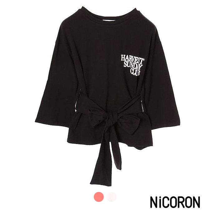 楽天市場 ウエストマーク Tシャツ Nicoron ニコロン 藤田ニコル トップス 可愛い ビッグシルエット ティーシャツ ゆったり カットソー 変形 おしゃれ かわいい ロゴ カジュアル 無地 半袖 ゆるt リボン セール Sale 送料無料 セドールjapan