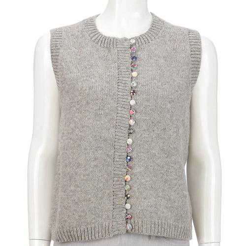 estelle PERU KNIT ペルー共和国編み物 LIBERTY・リバティボタンベスト(点火装置薄墨色）