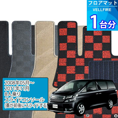 ヴェルファイア フロアマット 1台分「DELUXEシリーズ」VELLFIRE「8人乗り/スライドコンソール(蓋が前後にスライドする)」注文製作フロアマット