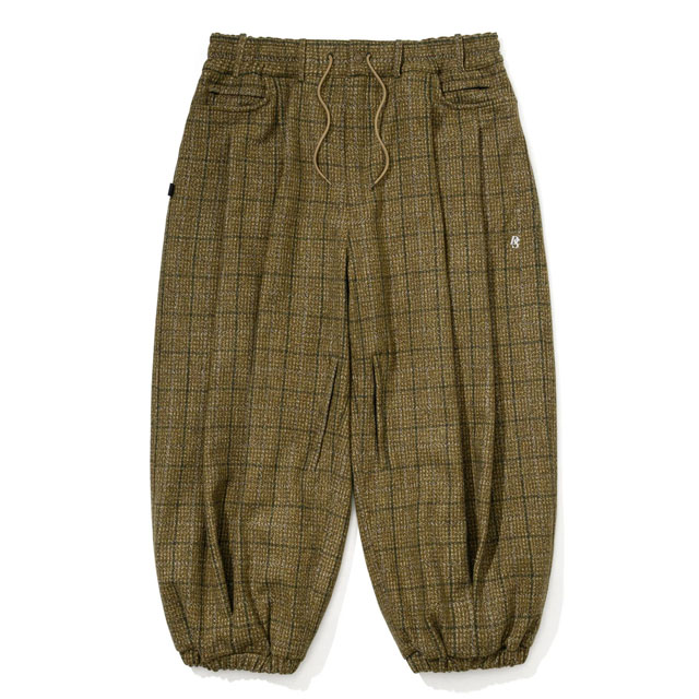 BSRABBIT【ビーエスラビット】DSXBS CLASSIC WOOL NEW SUPER WIDE VENTILATION JOGGER PANTS KHAKI CHECK【置き目品】