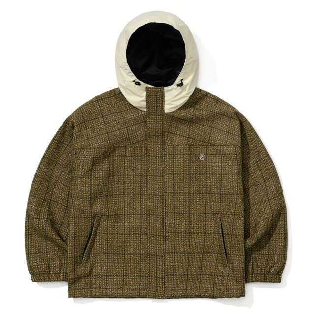BSRABBIT【ビーエスラビット】DSXBS Classic Wool Hooded Jacket KHAKI CHECK【置き目品】
