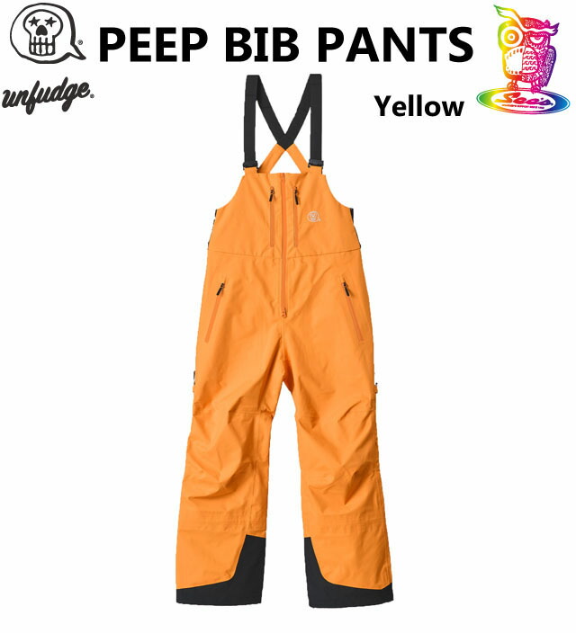 25-26☆UNFUDGE 【アンファッジ】PEEP BIB PANTS(STANDARD FIT)【定め事品】YELLOW