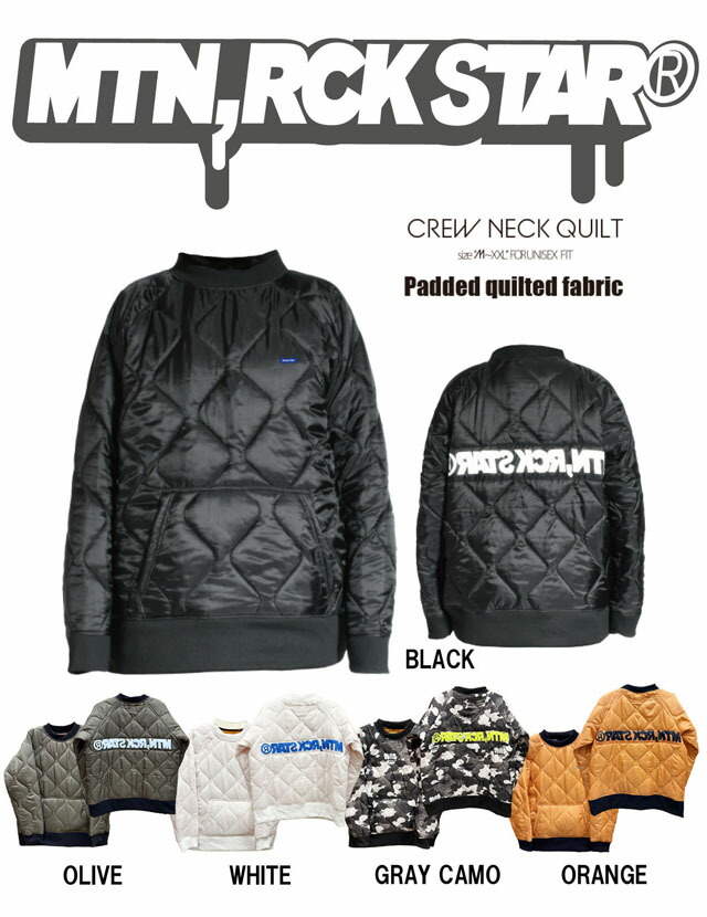 26-27 MTN.ROCK STAR【マウンテンロックスター】EARLY CREW NECK QUILT   スノーボード 肌付き【置き目品】