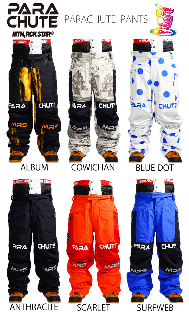 【取って置く商いもの】26-27 MTN.ROCK STAR【マウンテンロックスター】PARACHUTE PANTS 3LAYER スノーボード 御召しもの【定め事品】