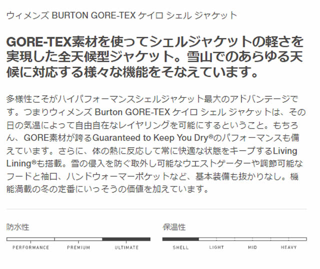 送料無料 激安 お買い得 キ フト Burtonレディース ウェア Women S Gore Tex Kaylo Shell Jackettandori Fucoa Cl