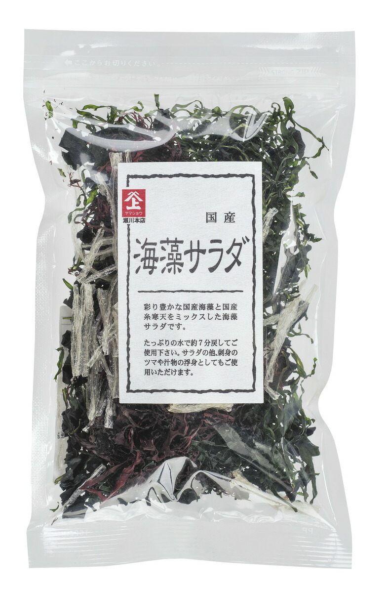 楽天市場 ヤマジョウ 国産海藻サラダ30g わかめ くきわかめ 昆布 ふのり 糸寒天 赤とさか 紅杉のり 瀬川本店