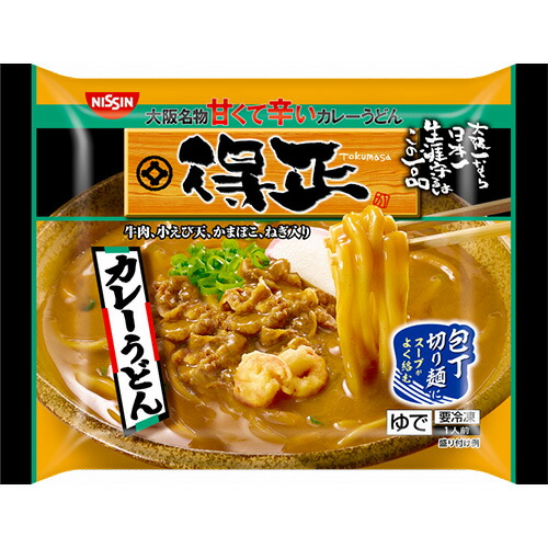【全商品ポイント１０倍 5/25(日)0:00～23:59】日清　得正 カレ－うどん （280ｇ）×14個 （冷凍食品）