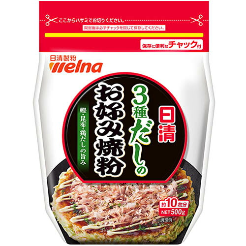 日清製粉ウエルナ　日清 3種だしのお好み焼粉（500g）×12個×2セット