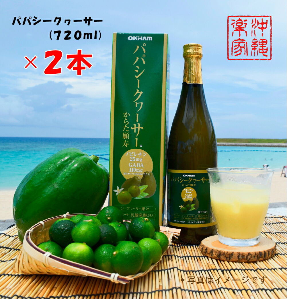 年末SALE開催中 パパシークワーサー 720ml 【送料無料】 2本 シークワーサー ジュース シークァーサー 果汁65% ノビレチン 青パパイヤ GABA シークヮ―サー シークワーサージュース ギャバ シークワサー gaba 健康ドリンク 健康飲料 美味しい 野菜不足 贈り物