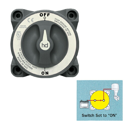 【楽天市場】ブルーシー（BLUE SEA）バッテリースイッチ 3001 H/D・ON/OFFスイッチ AFD（オルタネータ・フィールド・ディス