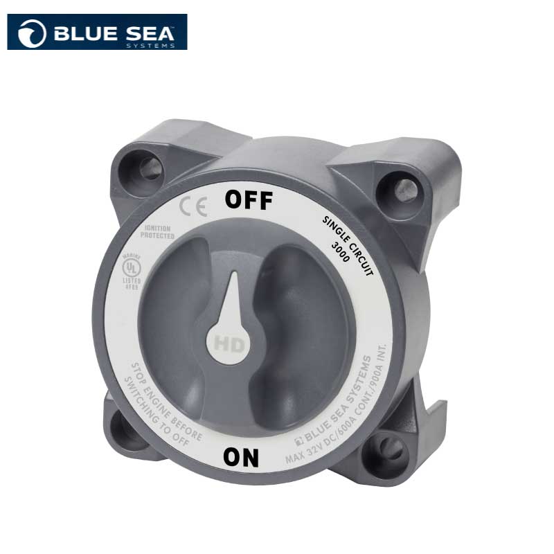 【エントリーで店内Ｐ5倍】BLUE SEA ブルーシー バッテリースイッチ 3000 HDシリーズ シングルサーキット 600A | 船外機 エンジン ボート 船 ヨット キャンピングカー 電源 電気 バッテリー 切り換え 供給
