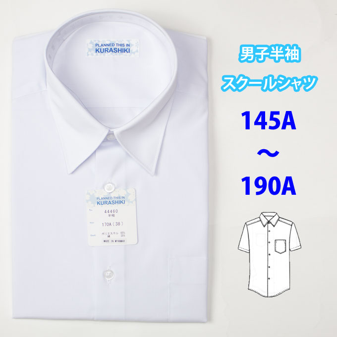 人気ブランド 形態安定加工でお手入れ簡単 男子半袖スクールシャツ スクールシャツ 半袖 男子 形態安定 立衿 ａ体 145a 190a スクール シャツ 通学 中学生 高校生 学生 メンズ 入学 ブランド 白 制服 人気 店頭受取対応商品
