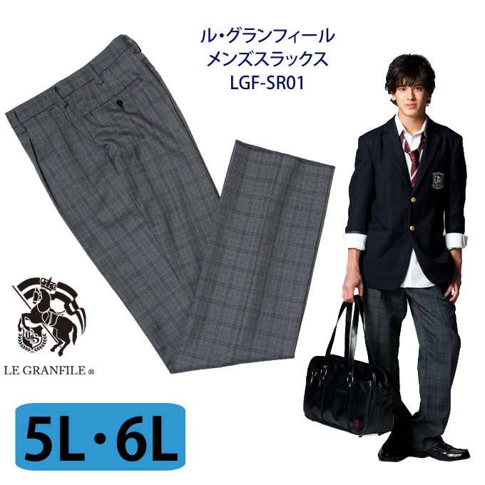 メール便なら送料無料 制服 スラックス メンズ Sr01 5l W95 6l