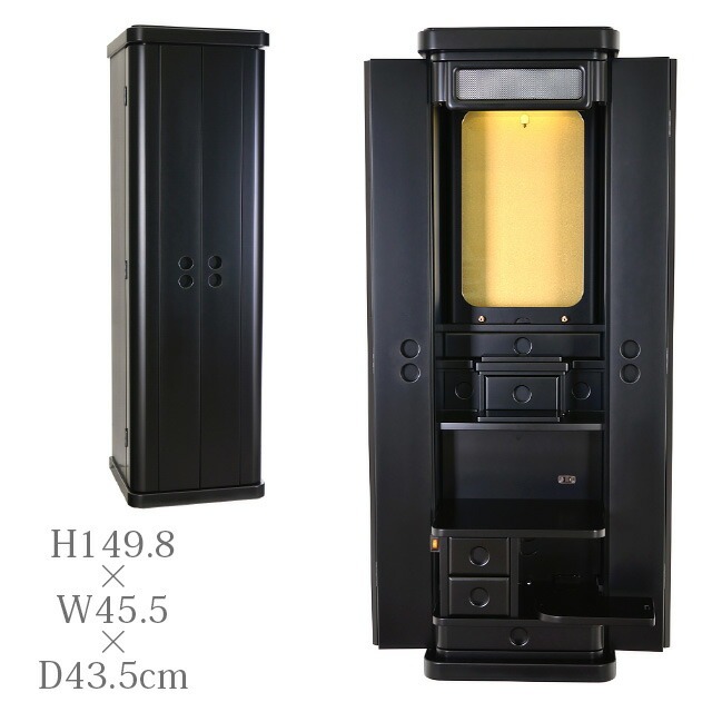 創価学会 仏壇 学会仏壇 モダン【 アジェンタ マットブラック】送料無料 スリム SGI 特装御本尊様 洋室 ミニ仏壇 リビング 和室 収納 おしゃれ コンパクト 家具調仏壇 お厨子 創価