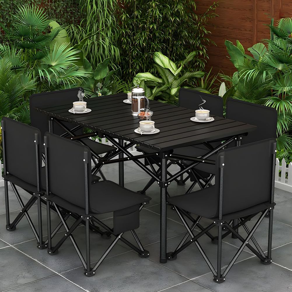 楽天市場】アウトドアテーブルチェアセットキャンプ7点セット(サイズ