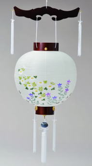 盆提灯 お盆 吊り提灯 御殿丸提灯 尺一丸ワイン(電池灯付)絹張