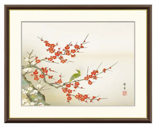 楽天市場】白梅 /尾形光琳画 紅白梅図屏風/七宝焼 額 アート 縁起物