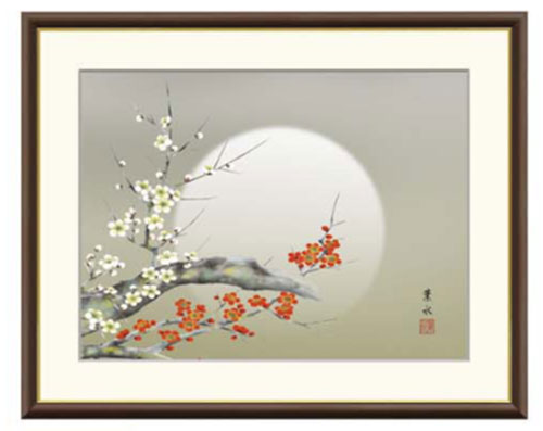 楽天市場】白梅 /尾形光琳画 紅白梅図屏風/七宝焼 額 アート 縁起物