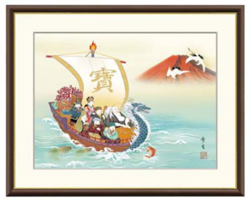 楽天市場】赤富士 おしゃれな ミニ調金縁起額 富士飛鶴 額 鶴 富士山