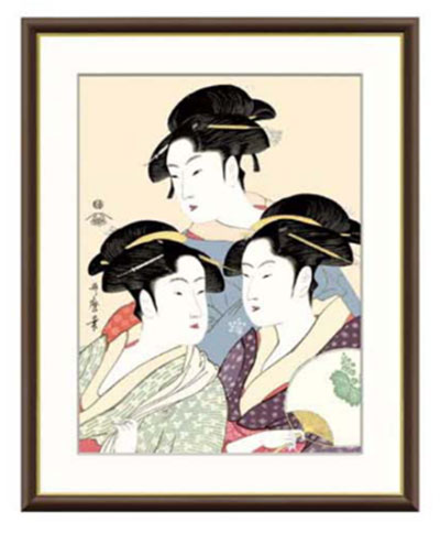 浮世絵額縁 美人画 寛政の三美人 喜多川歌麿｜熊野古道仏壇センター