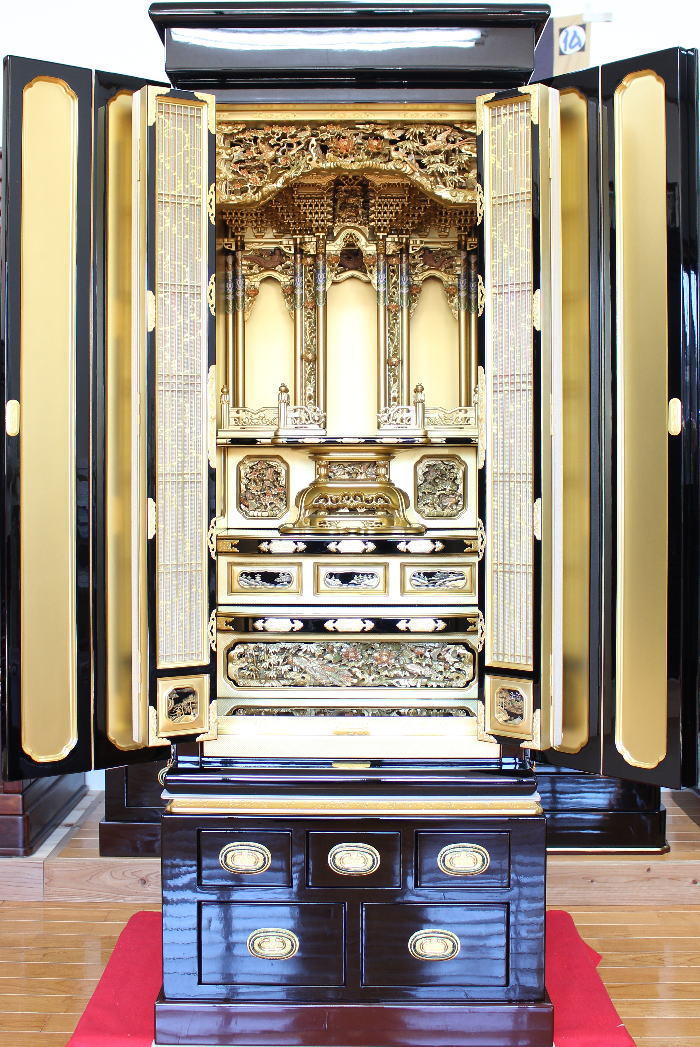 仏壇 金仏壇 浄土宗 彫粉 藤原尺八 仏具付