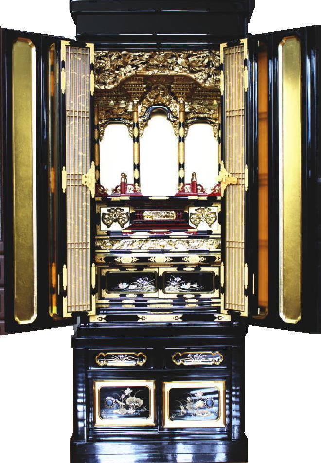 仏壇 金仏壇 欄間粉 天心15号 浄土真宗西・東用 宗派専用仏具半額ご奉仕あるいはサービス仏具お届け