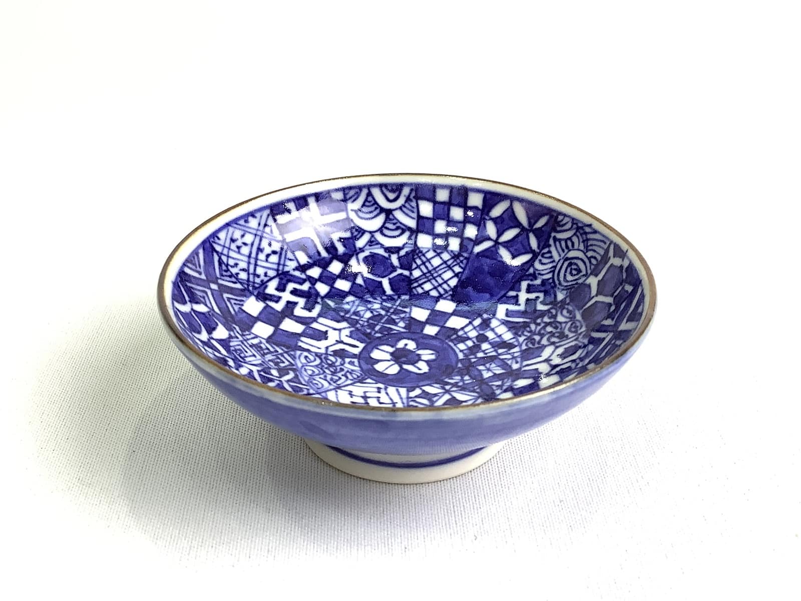 【京焼 清水焼】桝色小紋七寸深皿 矢野正三 碧黄石 作家物 和食器 陶器 京焼 清水焼】桝色小紋七寸深皿 矢野正三 碧黄石 作家物 和食器 陶器