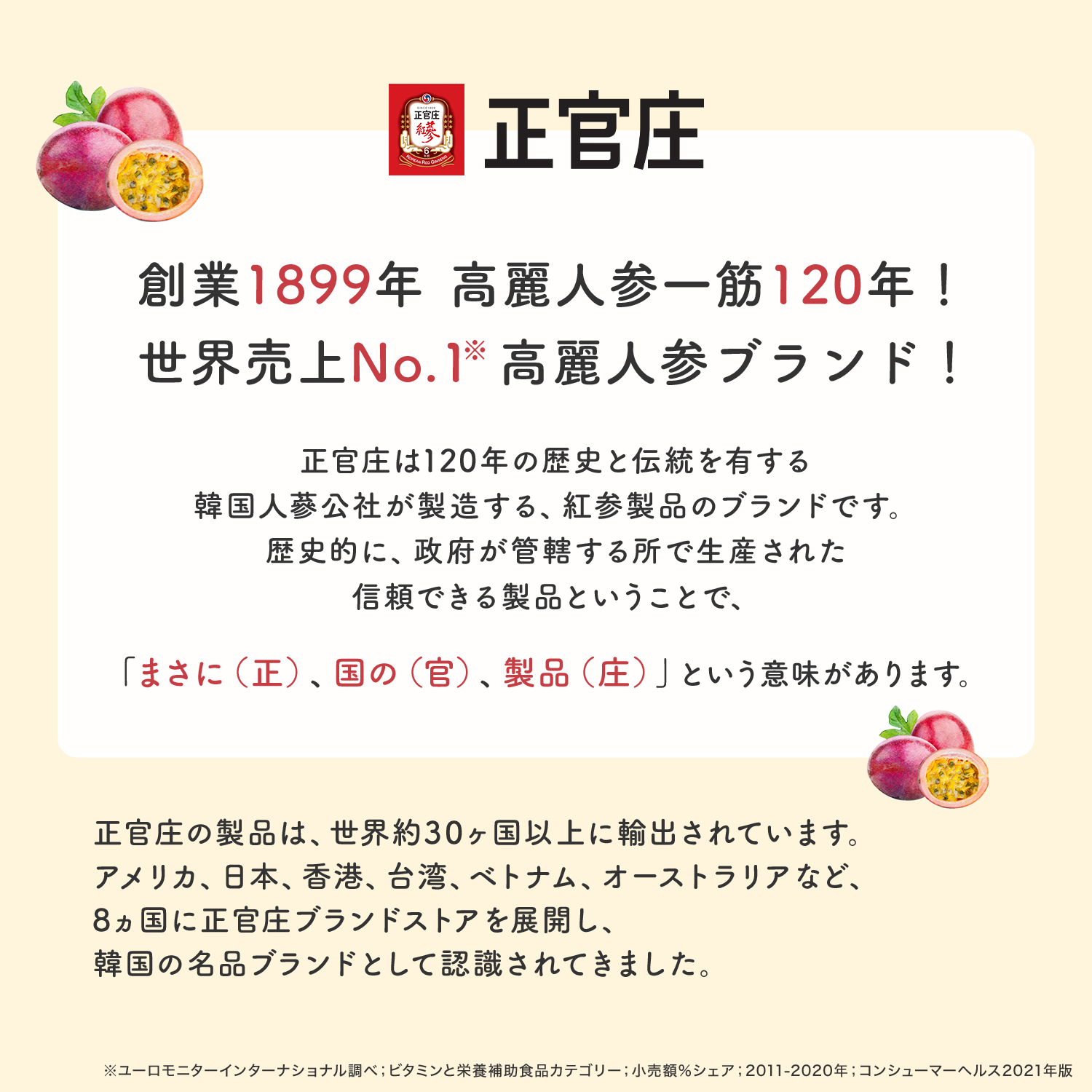 Goodbase 紅参 スティック 6年根 朝鮮人参 10ml 30包 高麗人参 正官庄公式 パッションフルーツ スティック型