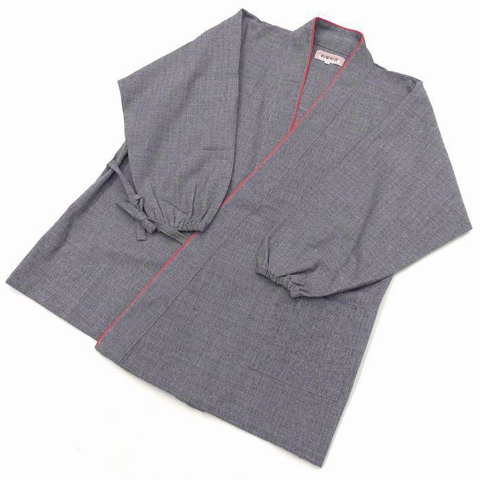 女性おしゃれ作務衣レディース綿さむえさむい紬(つむぎ)は凹凸のある表面が風合いをかもし出してくれます。作務衣さむえレディースゴム入りの袖・裾91-51101